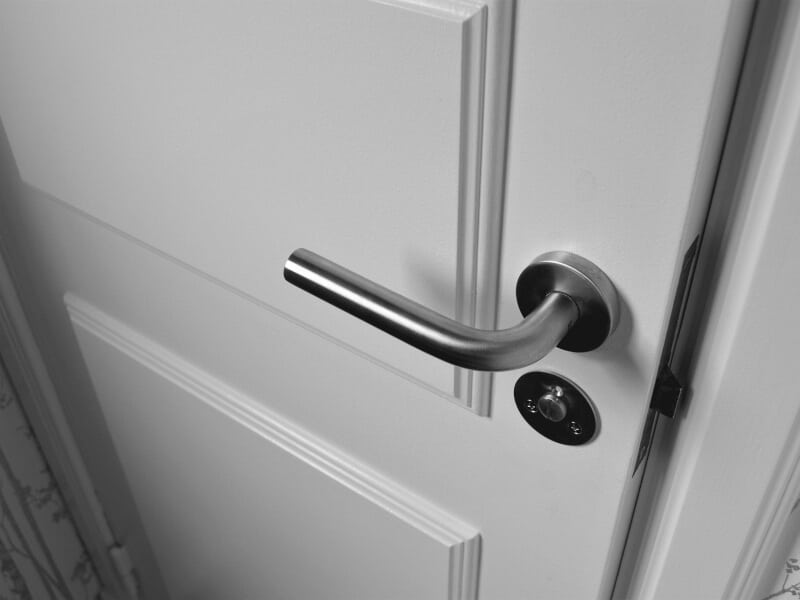 clean white door