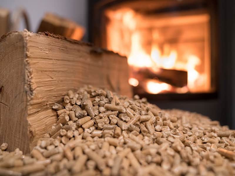 Pellet Stove in Basement