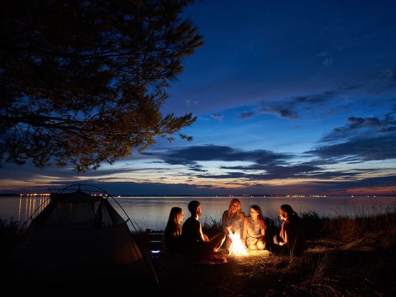 Campfire in Windy Conditions