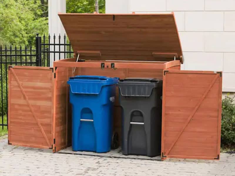 Alternative spaces for trash can storage