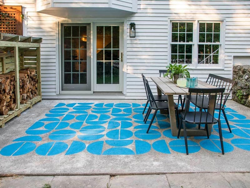 painted concrete patio