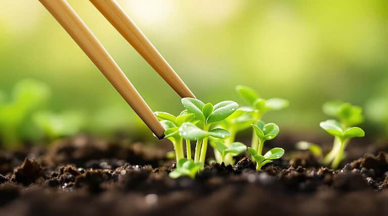 chopstick technique for seedlings