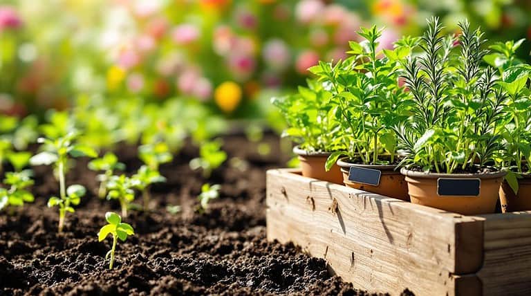 spring herbal tea garden