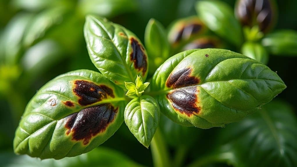 basil black spot symptoms