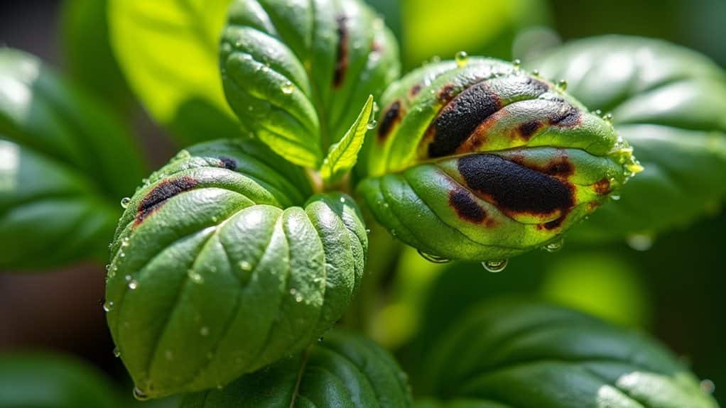 basil leaves blackening issues