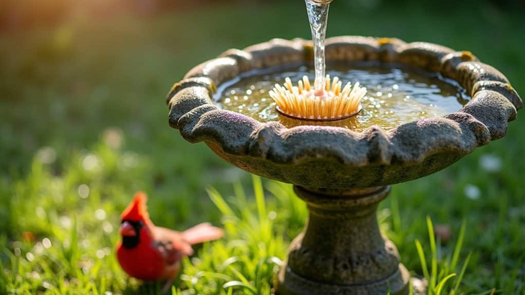 clean bird bath regularly