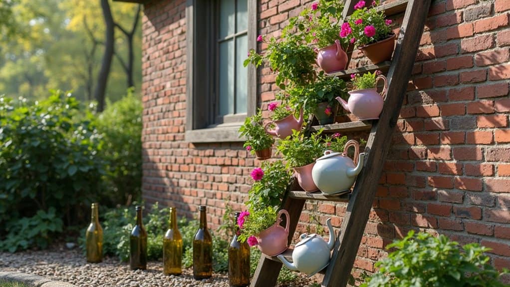 recycled materials garden art