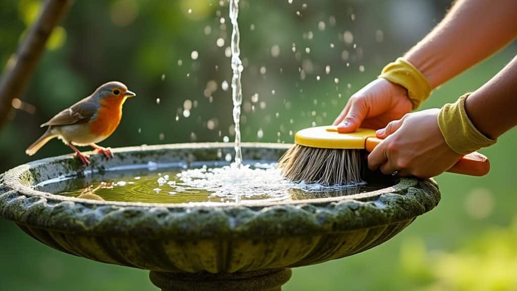 regular bird bath maintenance