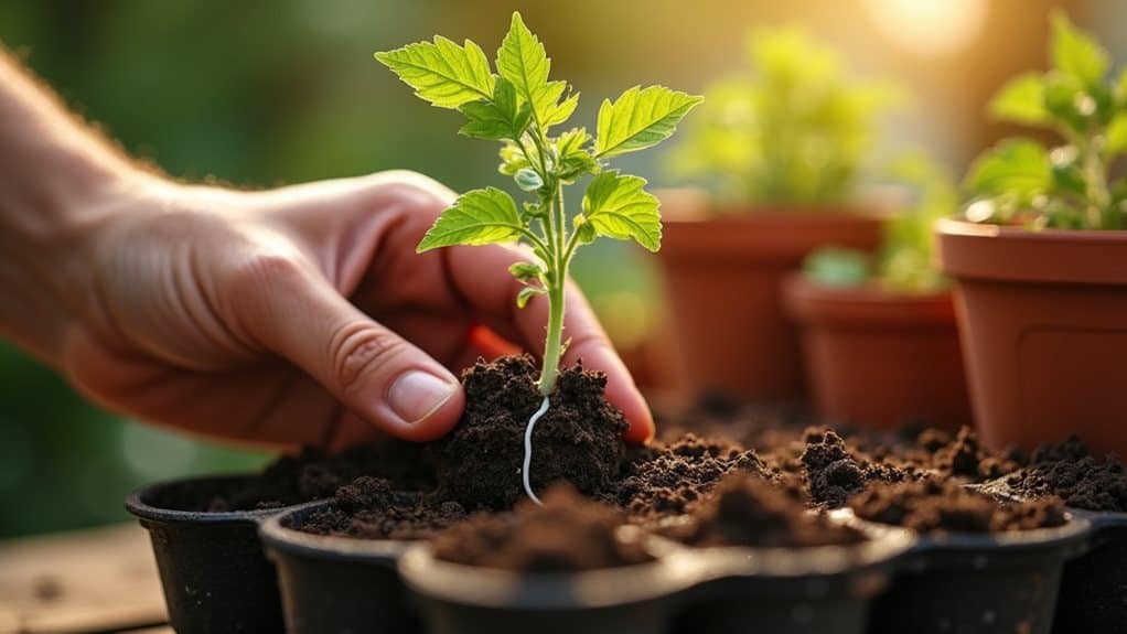 plant seedlings at depth