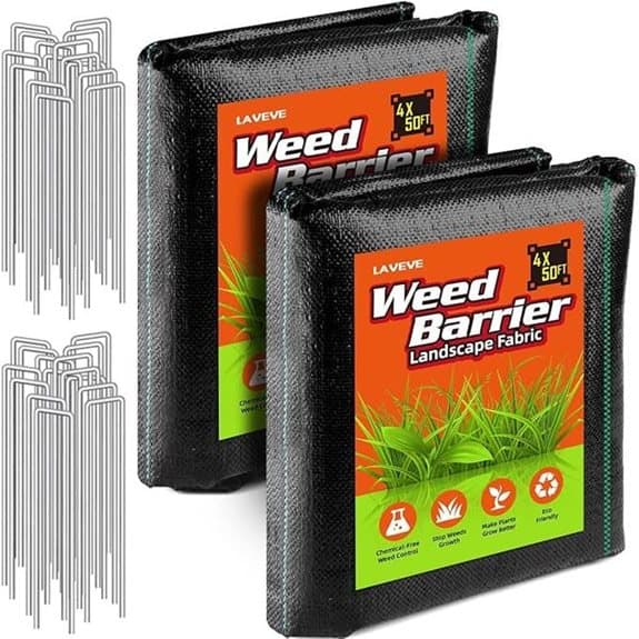4FT x 100FT Weed Barrier Fabric with Pegs