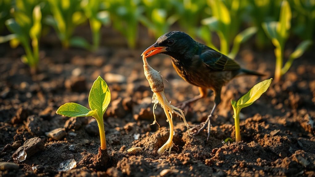 birds devour newly planted seeds