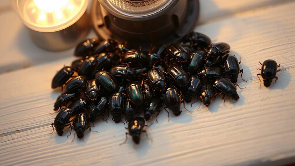 bright lights attract beetles to siding