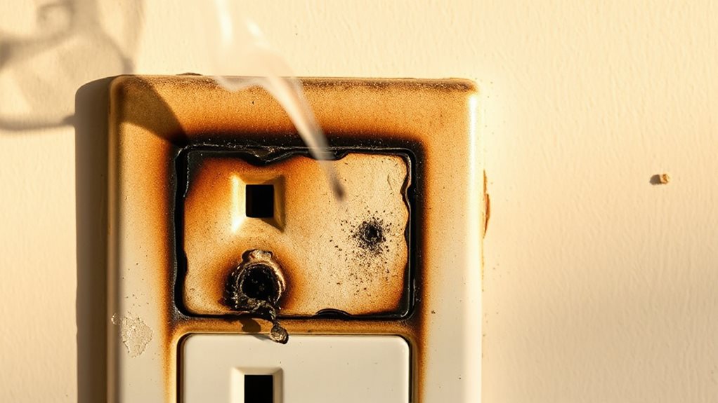 burning outlet call electrician