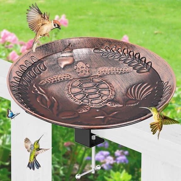 Deck Mounted Bird Bath with Clamp
