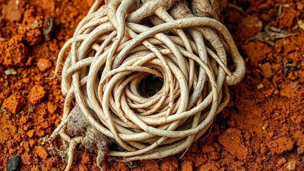 dense circling root patterns