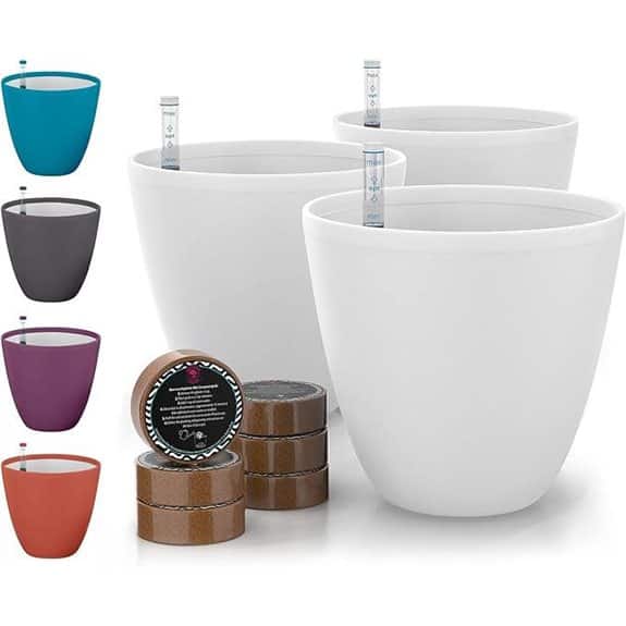 GARDENIX DECOR Self-Watering Pots 3-Pack