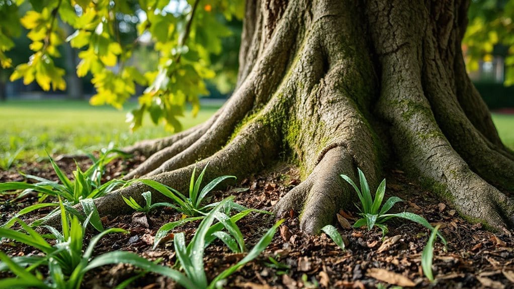 herbicidal grass clippings damage trees
