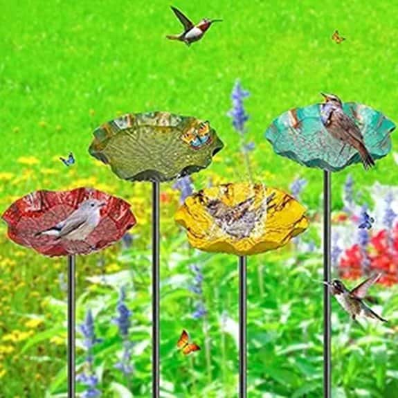 4PCS Hummingbird Bird Bath Outdoor Decor