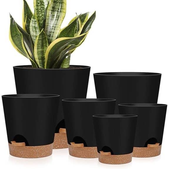 Indoor Self-Watering Planters with Saucers (6-Pack)