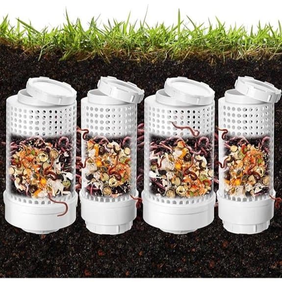 Blosssound 4-Piece Inground Worm Composter for Gardens