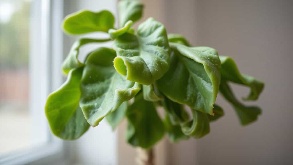 leaves curling from stress