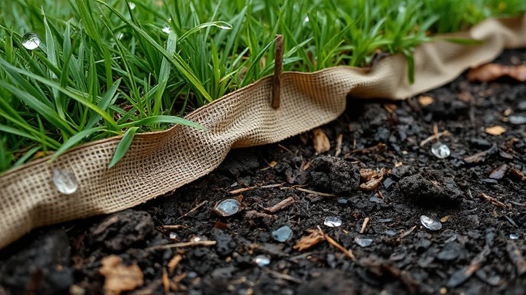mulch and hessian erosion protection