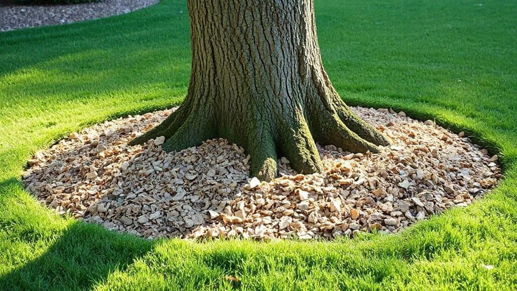 mulch over grass safely