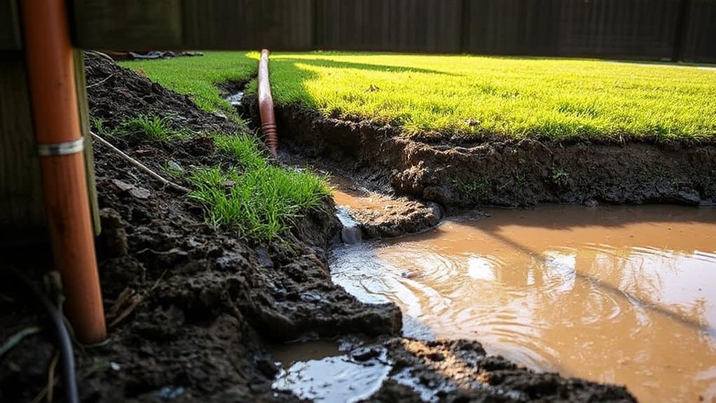 neighbor drains water into yard