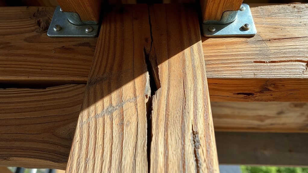 overloaded moisture weakened deck joists