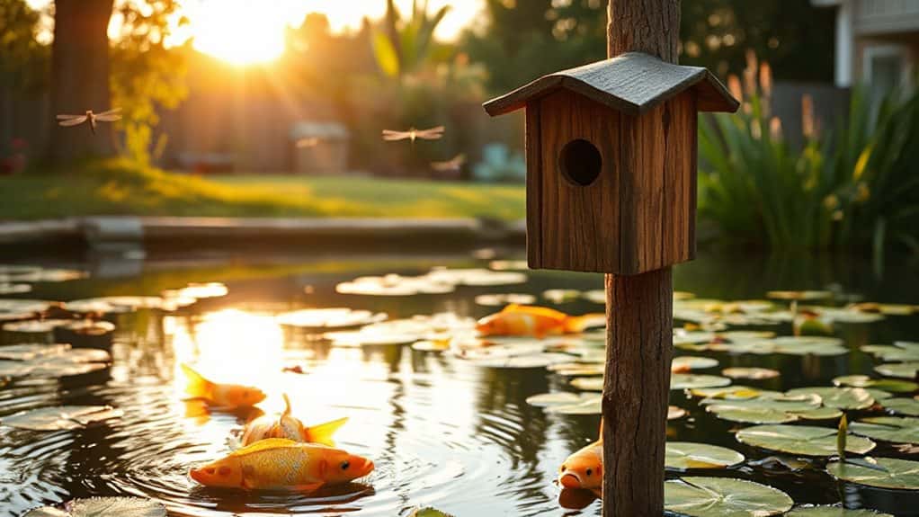 pond fish and bat houses
