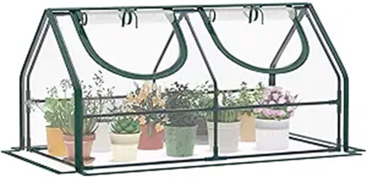 Portable Mini Greenhouse with Dual Zipper Doors