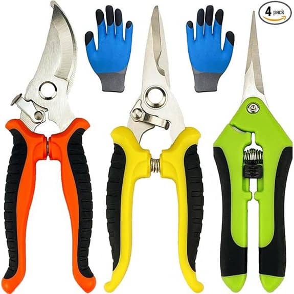Pruning Shears 4-Pack with Gardening Gloves