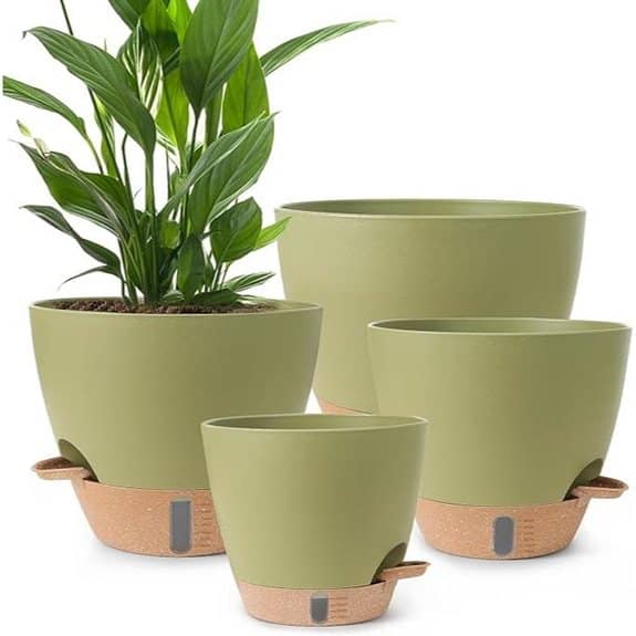 Self-Watering Plastic Plant Pots with Drainage