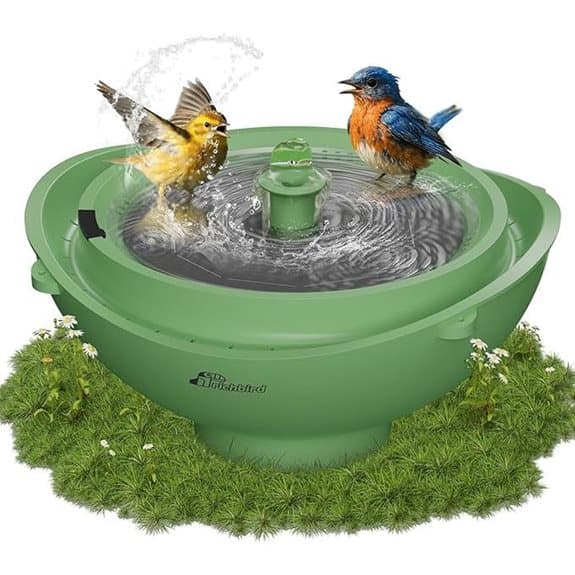 Solar Bird Bath with Fountain (Forest Green)