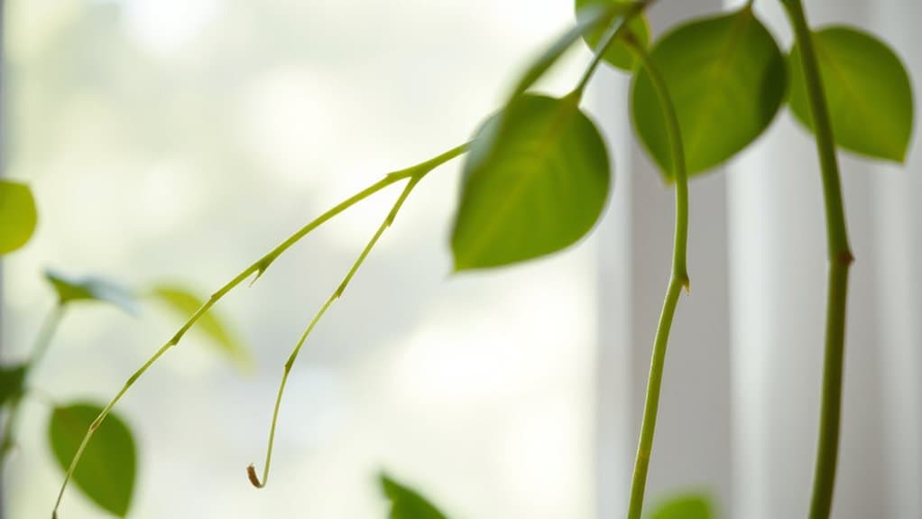 stretchy pale spindly stems