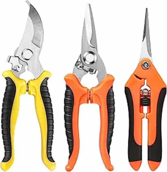 3 Pack Stainless Steel Garden Pruning Shears