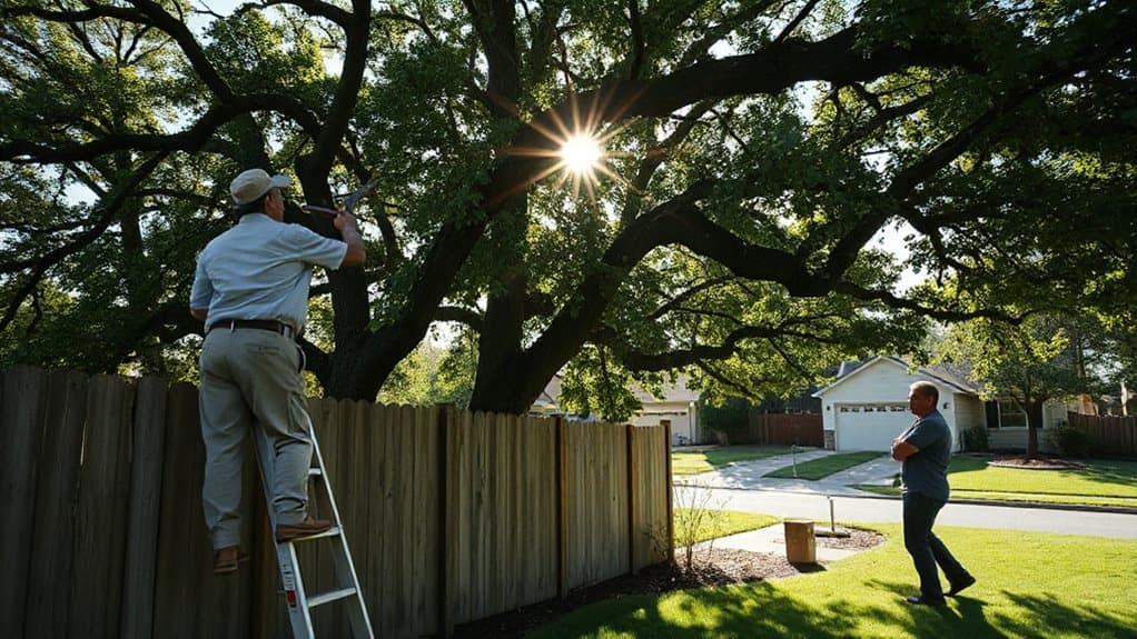 trim to property line only