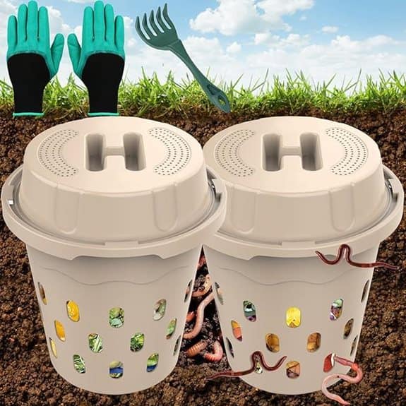 2-Pack Inground Worm Composter Bin