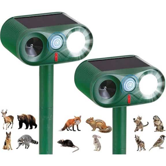 2Pack Solar Ultrasonic Animal Repeller