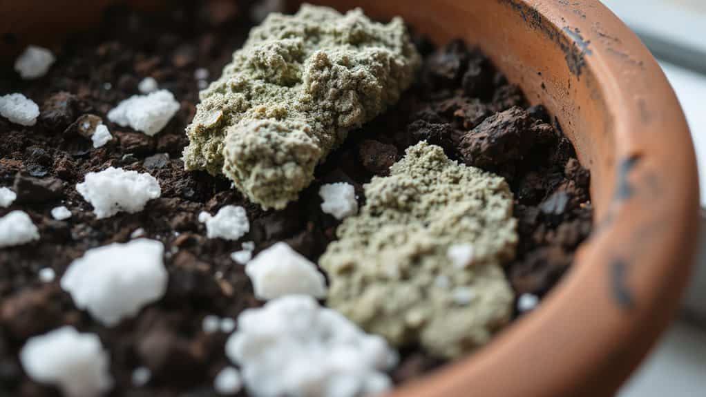 white crusty soil residue