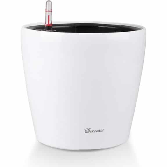 Dexceder Self-Watering Indoor Plant Pot (White)