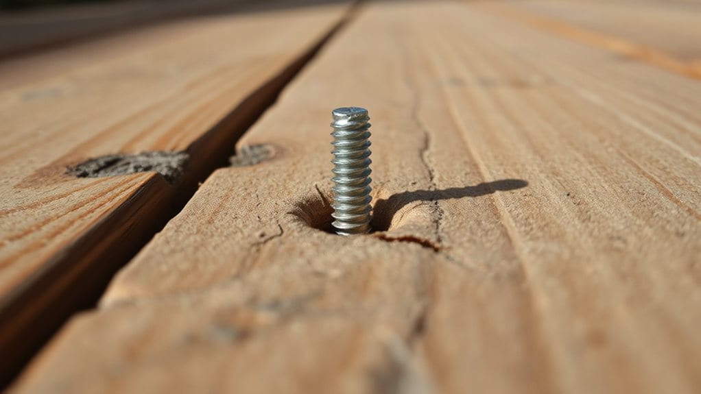 wood shrinkage loosens deck screws