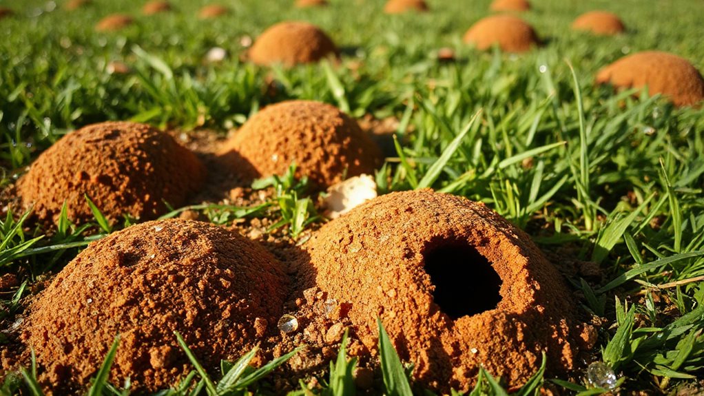 ants build mounded lawns