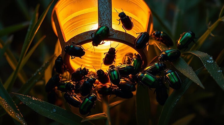 beetles attracted to outdoor lights