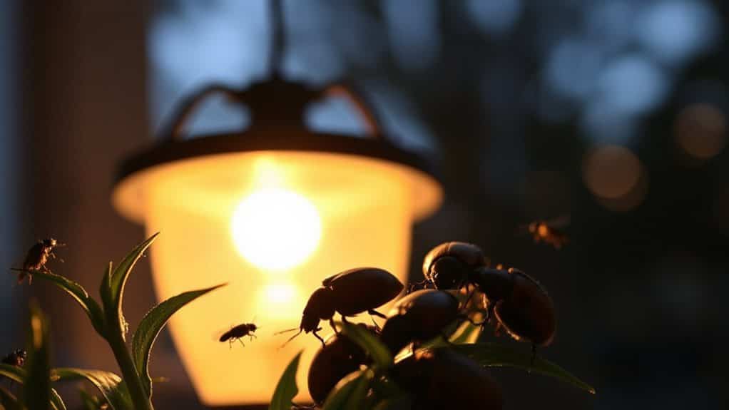 beetles swarm uv lit porch lights