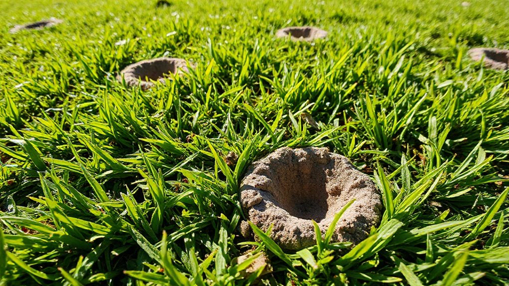 birds dig for lawn grubs
