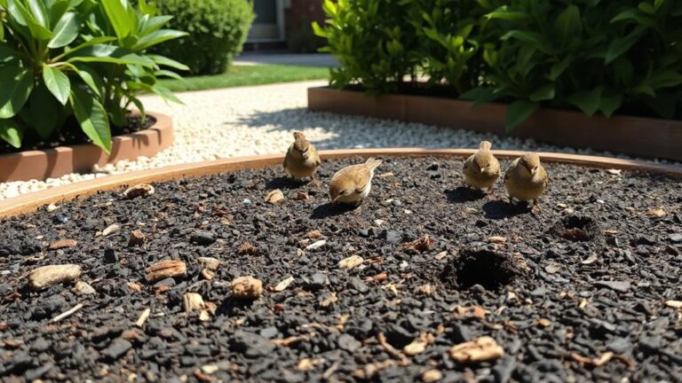 birds digging in mulch beds
