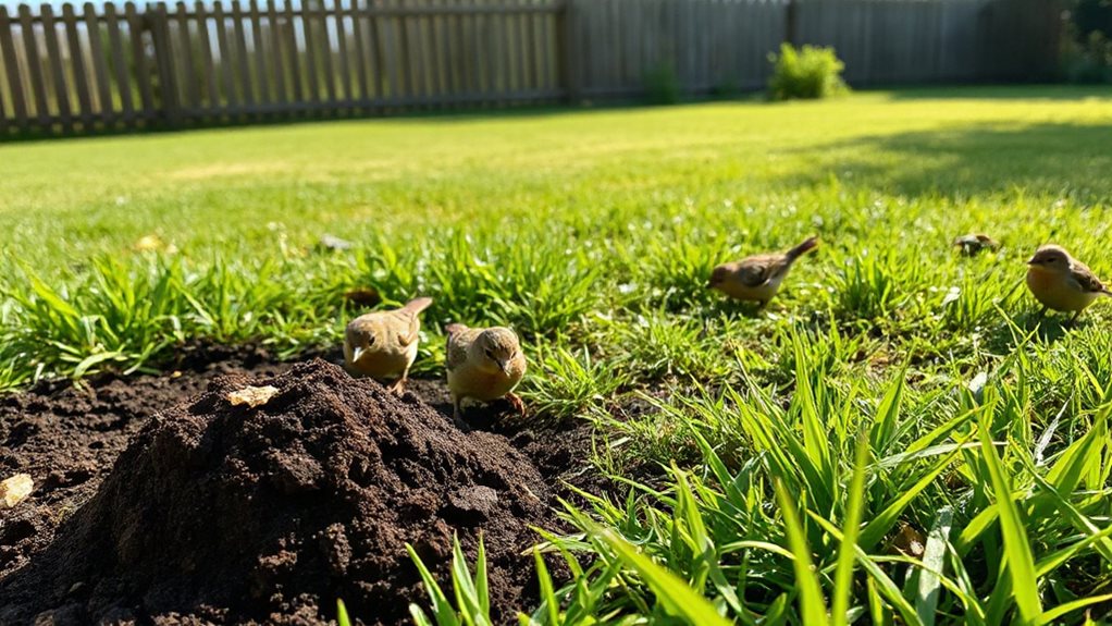 birds digging lawn quick fixes