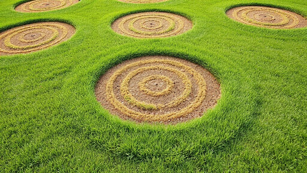 brown patch circle with white mycelium