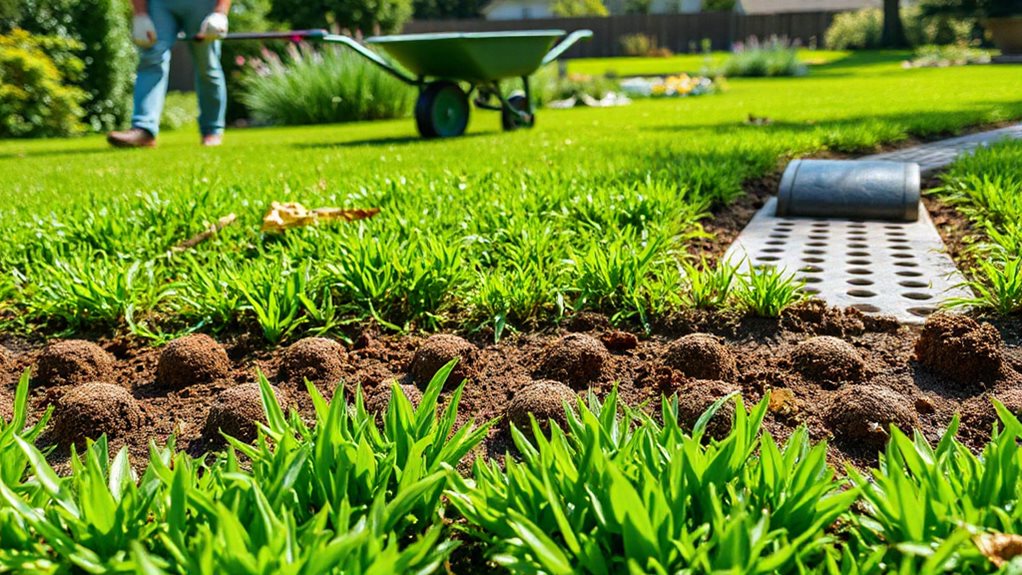 core aeration for drainage improvement